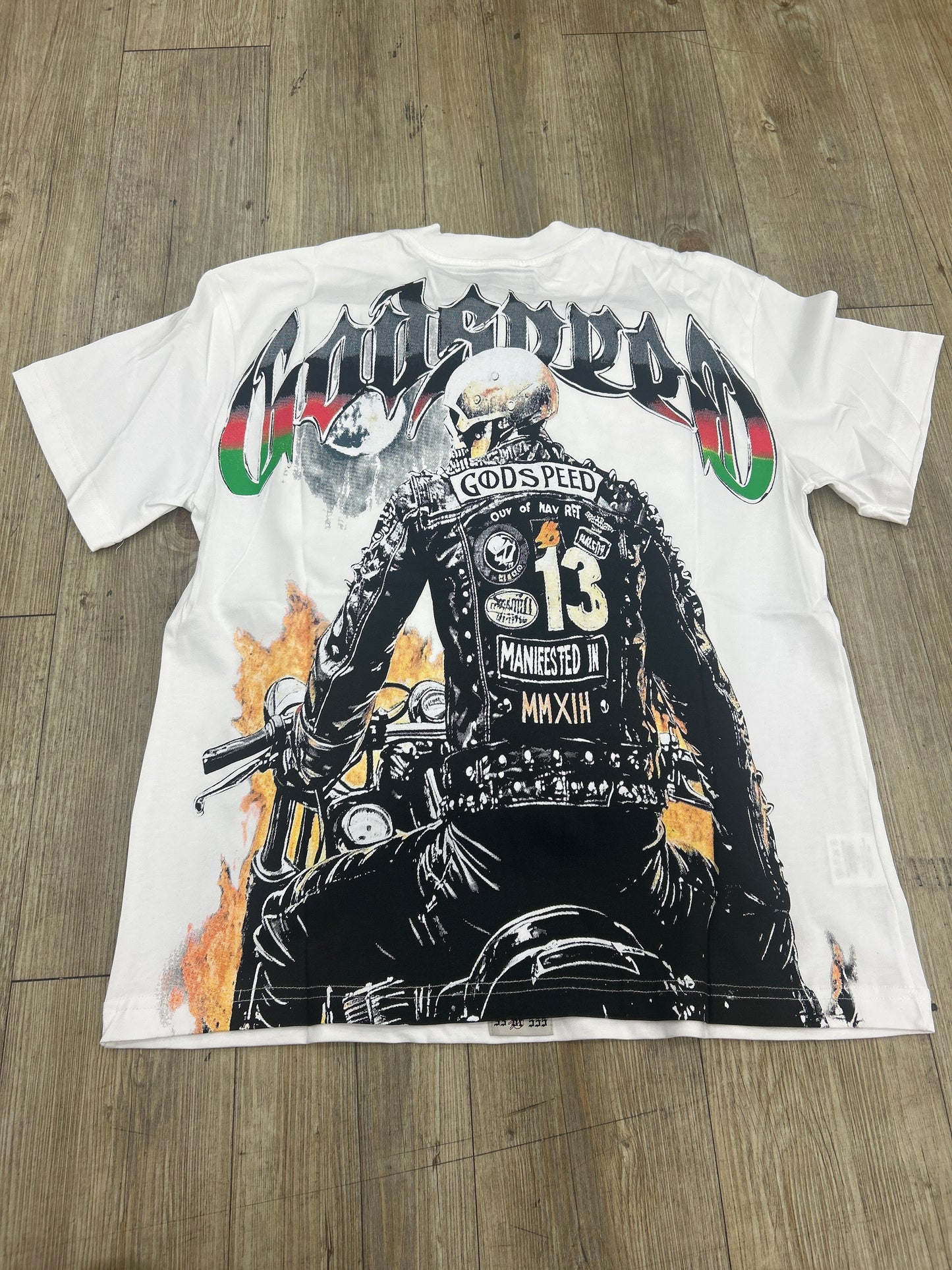 God Speed White Ghost Rider Tee