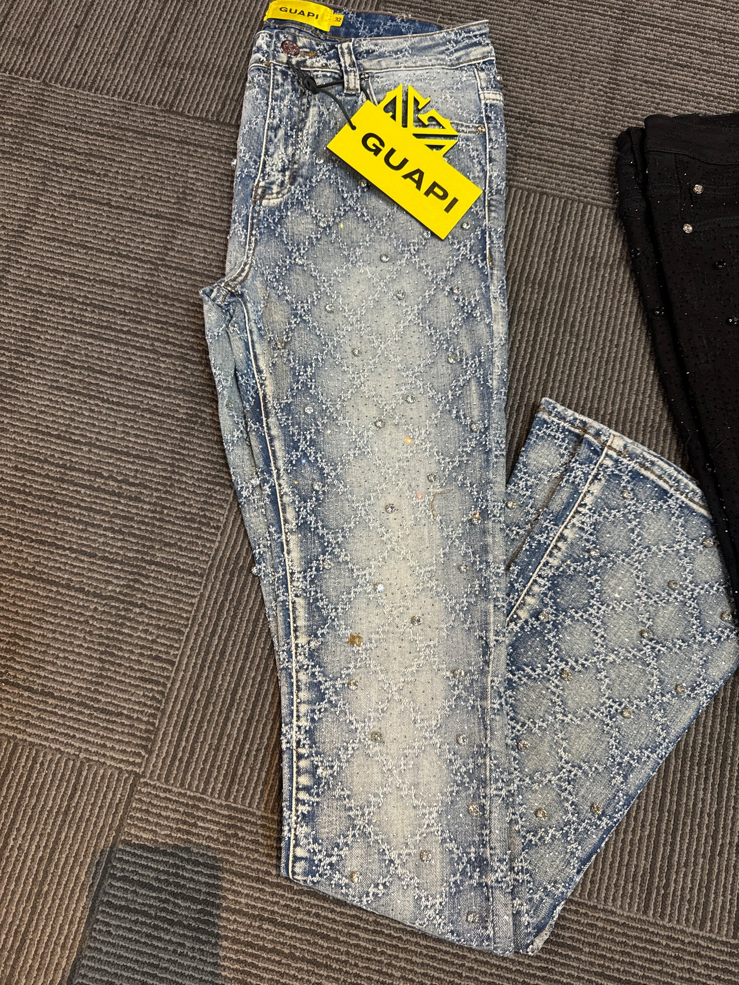 Blue Denim Rhinestone Guapi
