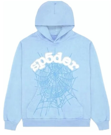 Sp5der Sky Blue Hoodie