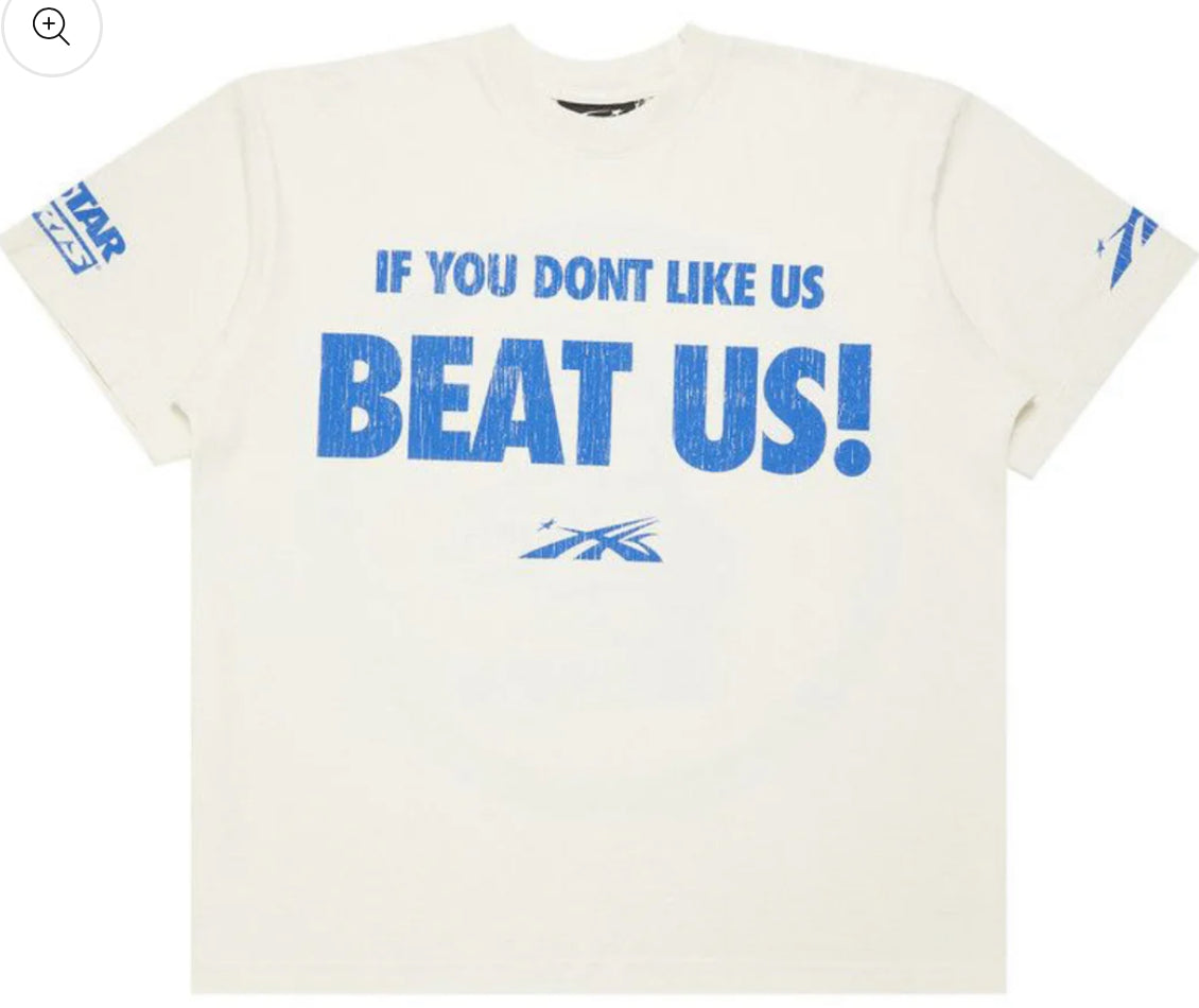 Hellstar Beat Us White Blue Tee