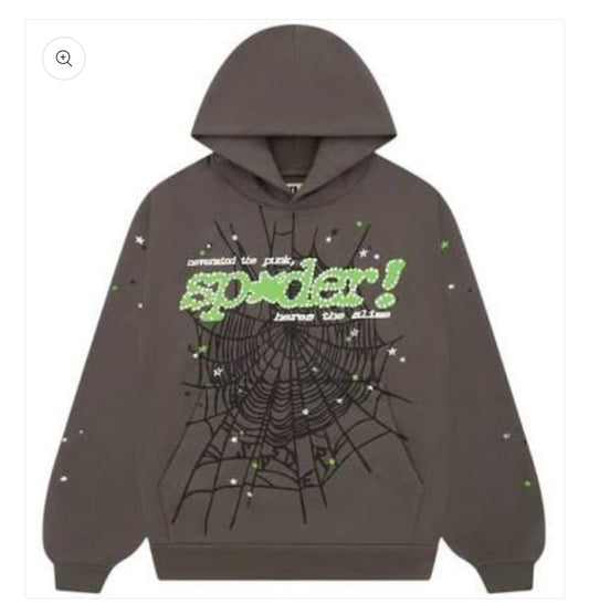 Sp5der Slate Grey Punk Hoodie V2