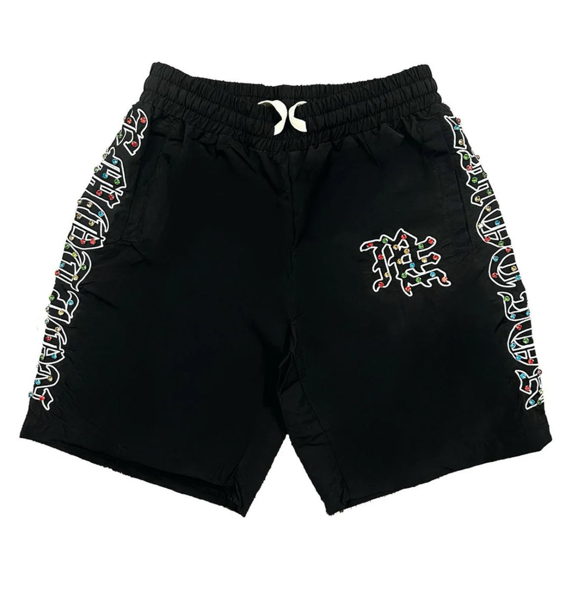 Mixed emotions rhinestone black shorts