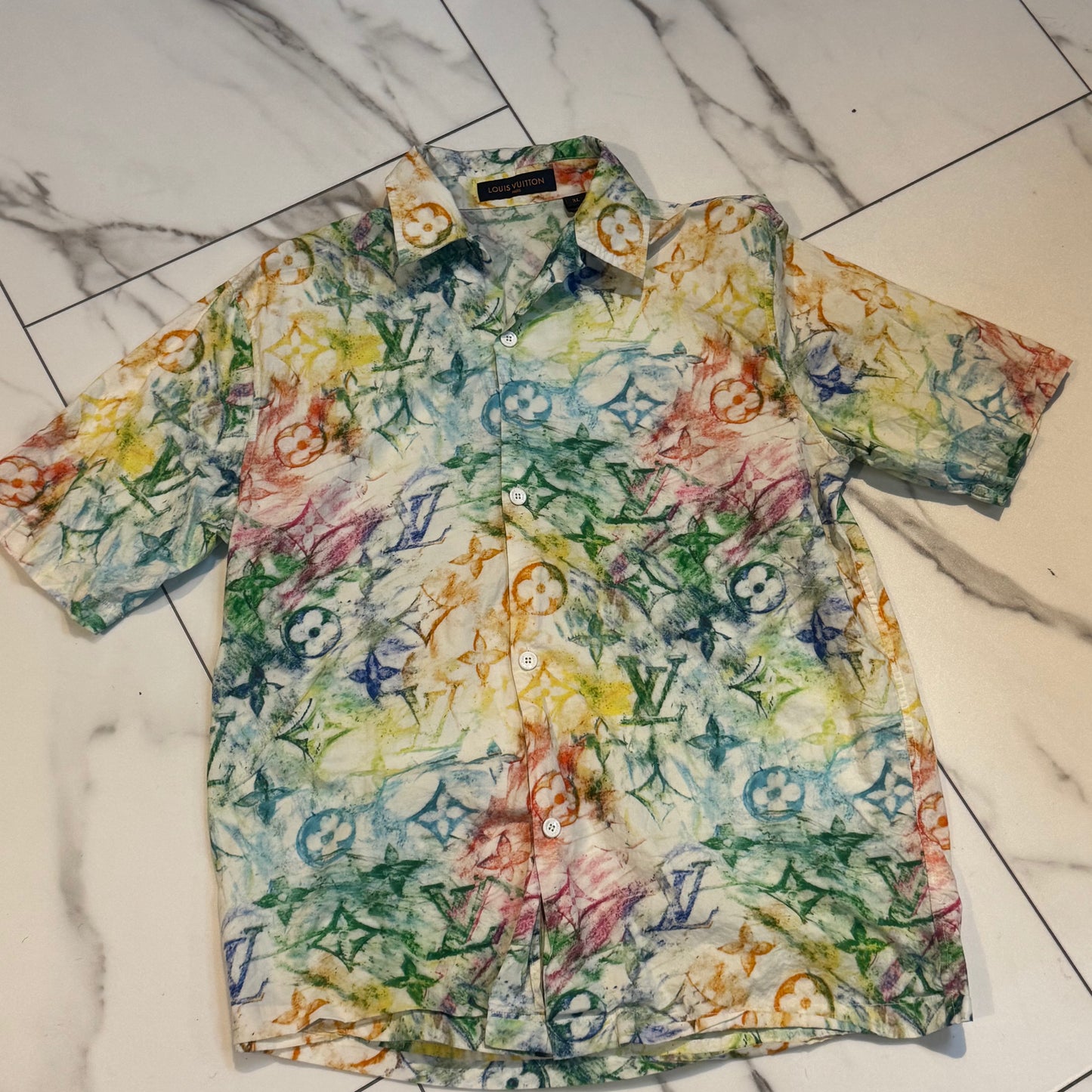 LV Rainbow Fade Collared Tee