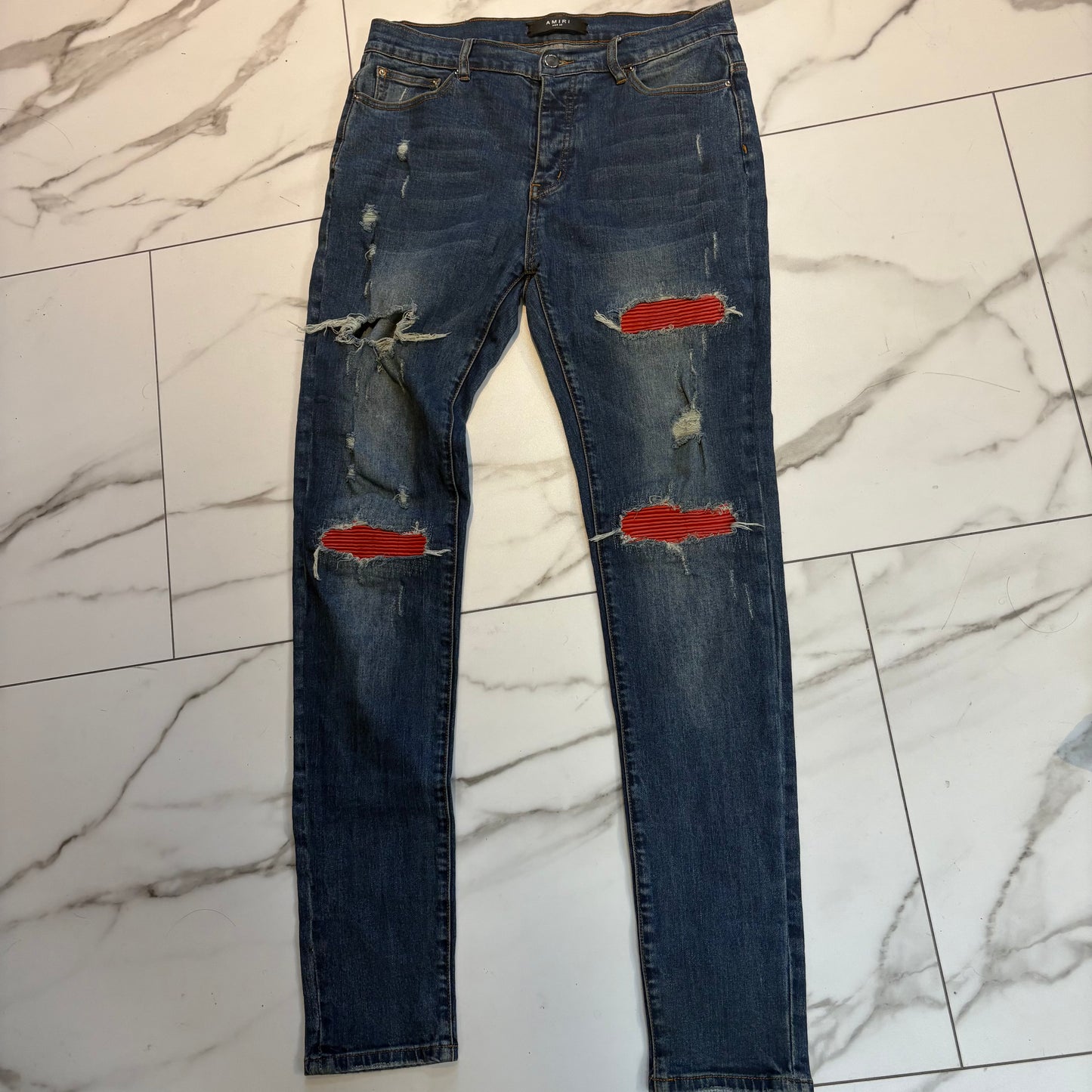 Amiri jeans w red patches