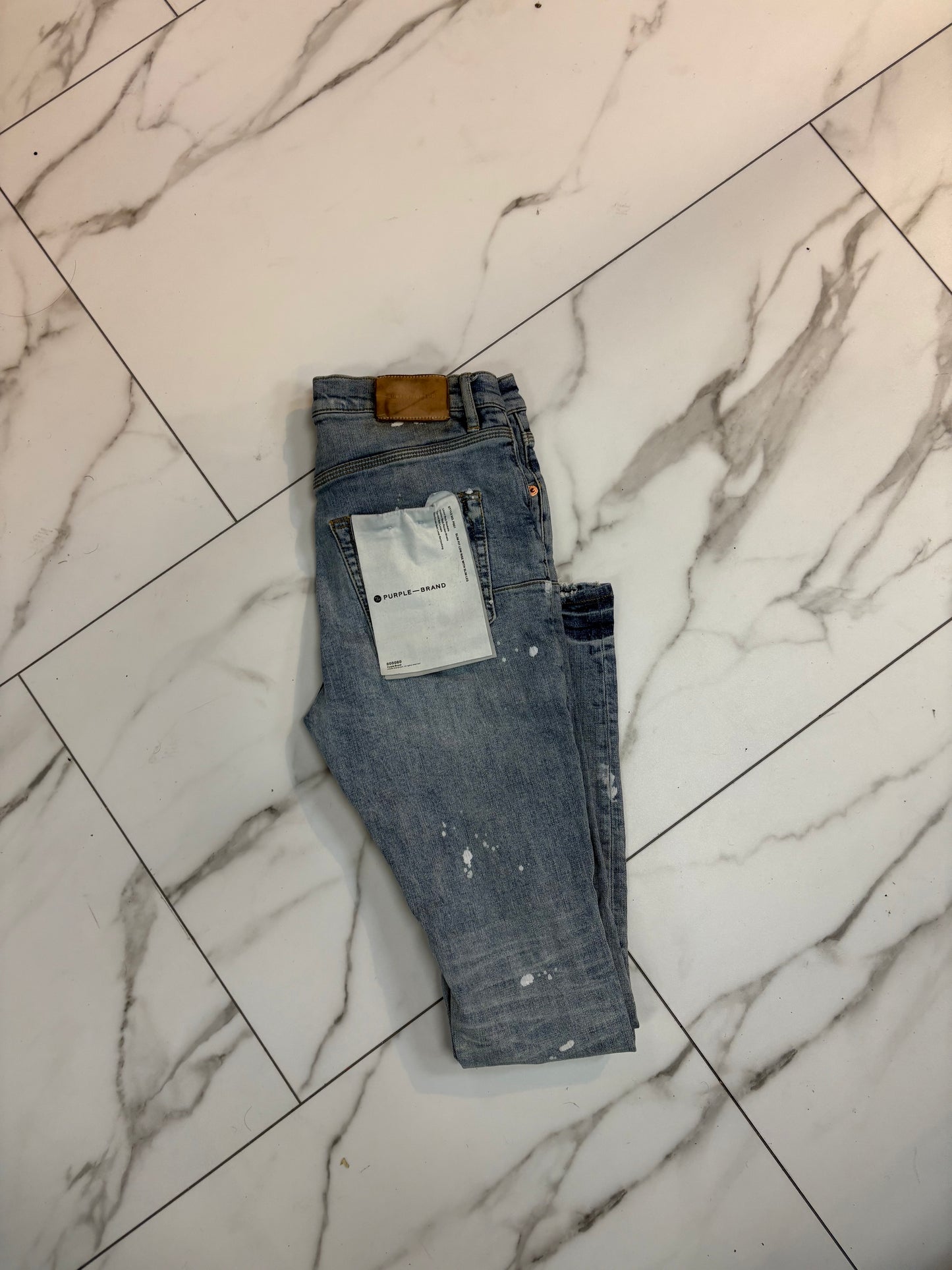 Purple Jean paint splatter