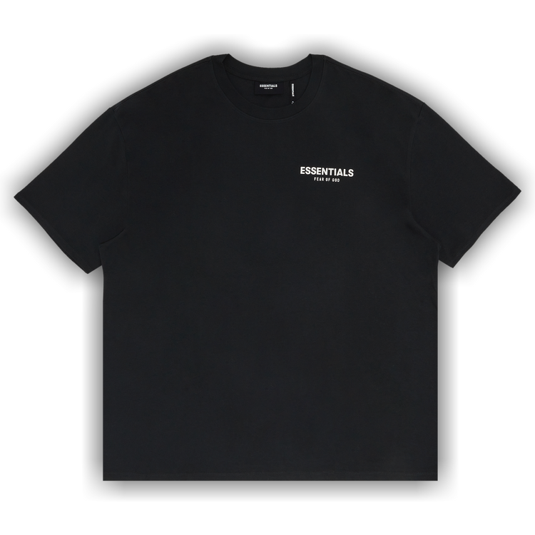 Essentials White Black Jersey crewneck tee