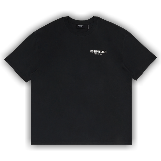 Essentials White Black Jersey crewneck tee