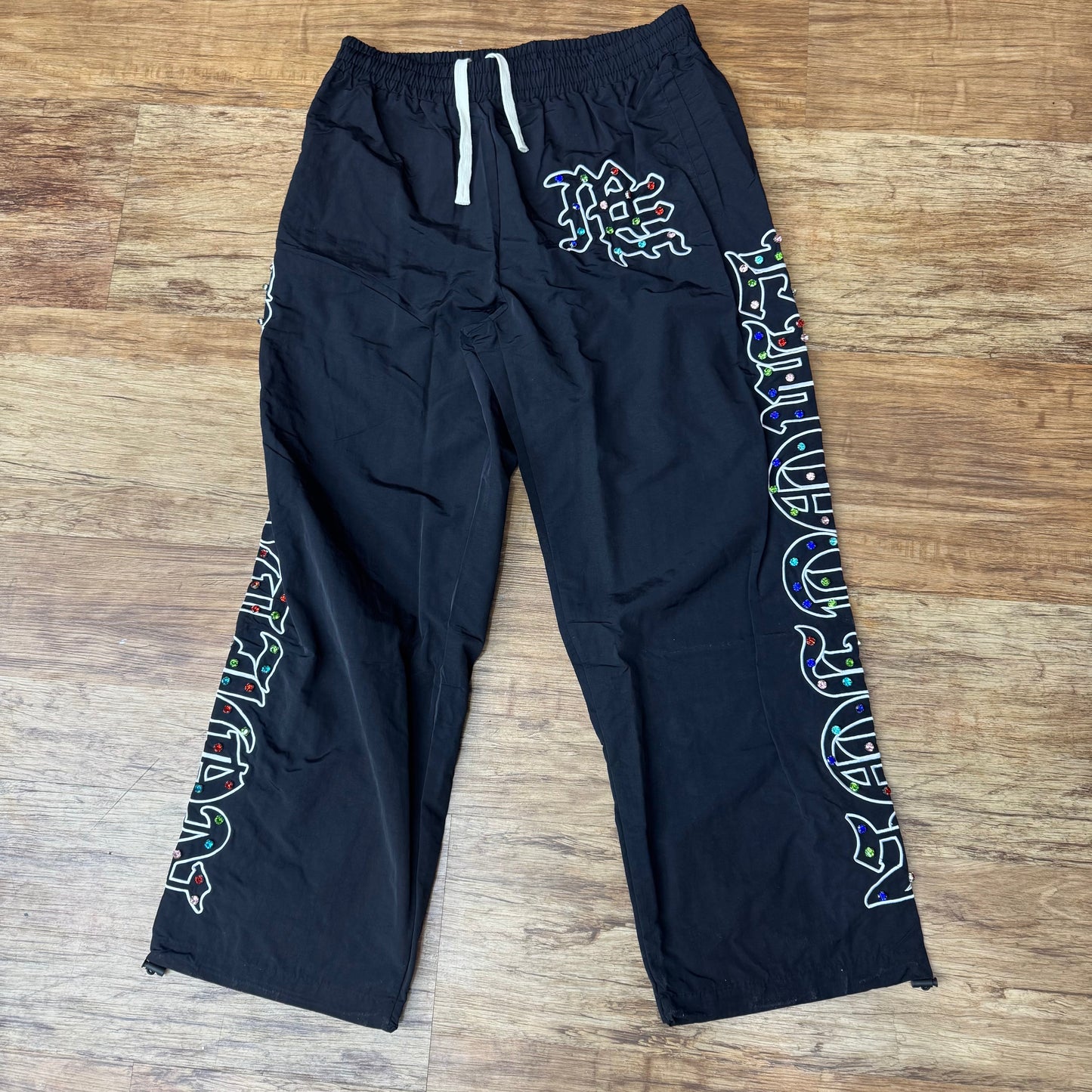 Mixed Emotion Black RhineStone Sweatpants