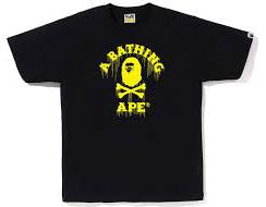 Bape Drip Ape Bone Black Yellow Tee