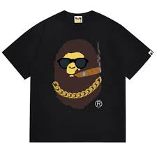 Bape Black Big Head Cigar Tee