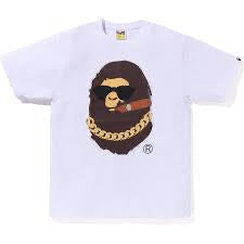 Bape White Big Head Shade Cigar Tee