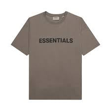 Essentials Taupe Front Logo Tee