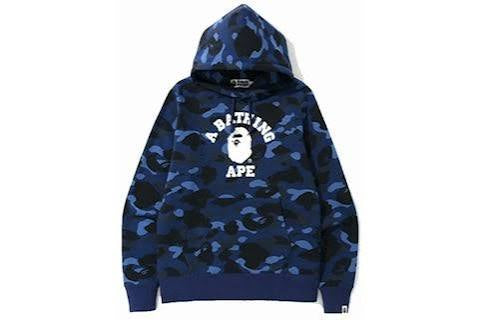 Bape College Pullover Blue Hoodie