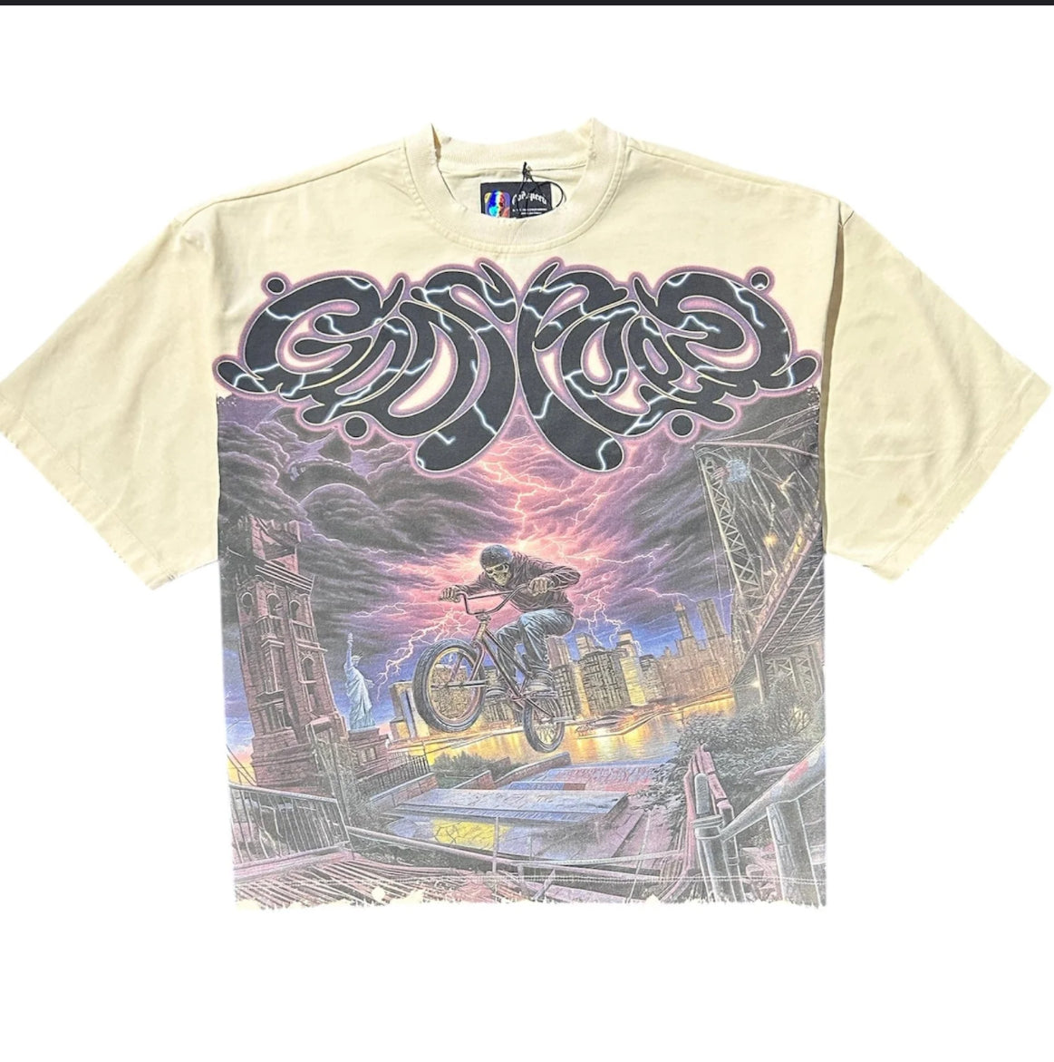 Godspeed tee cream riding the storm