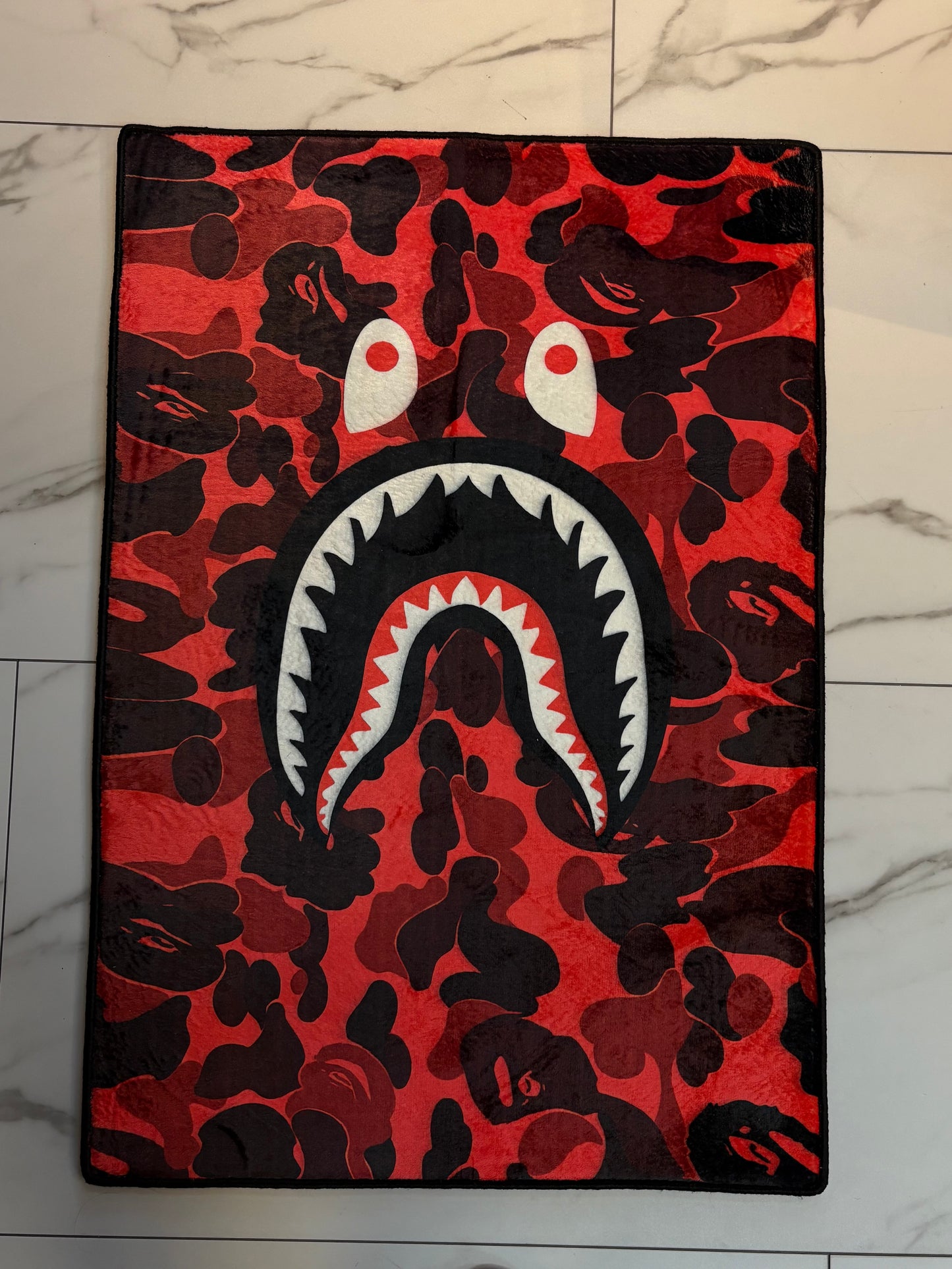 Bape shark camo red Rug