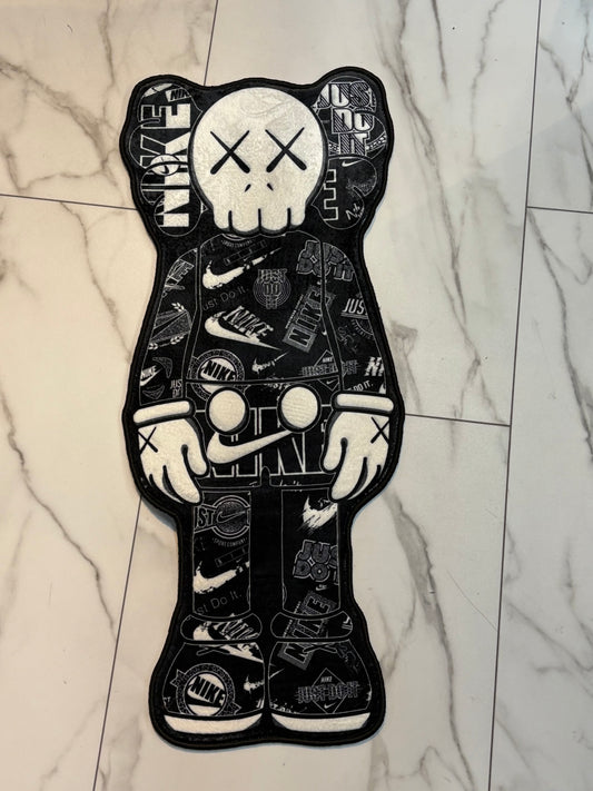Kaws Black White Nike Rug