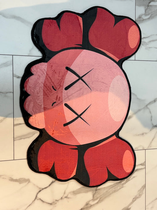 Red big kaws head rug