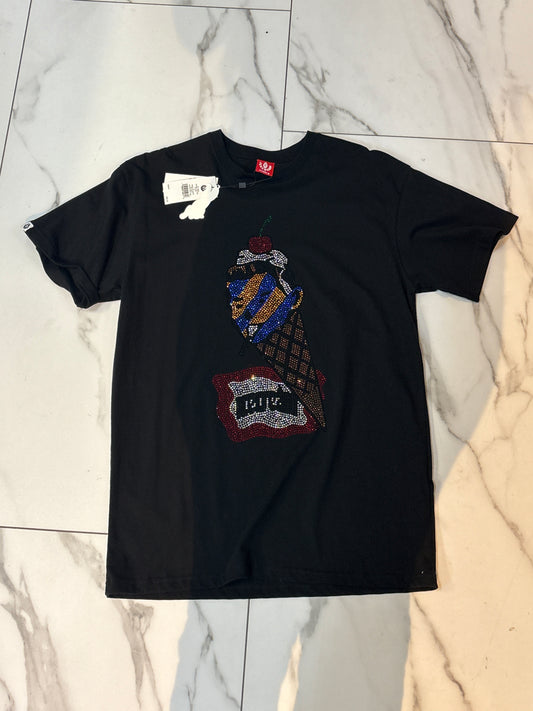 Ice cream black tee .
