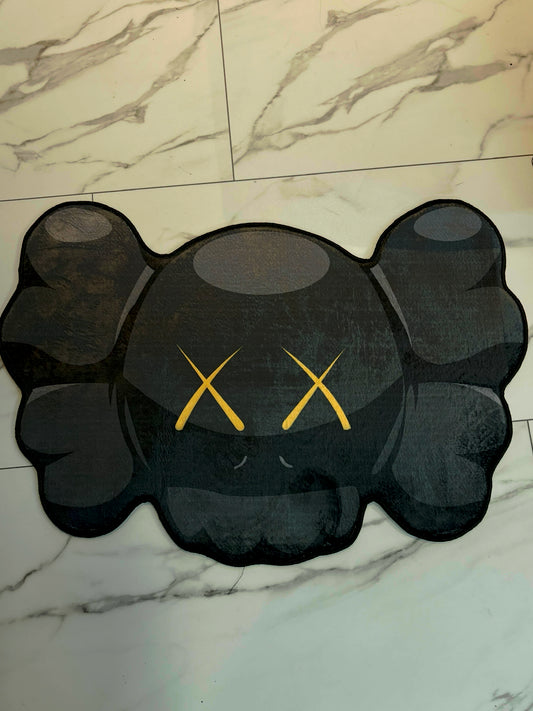 Kaws big head black Rug