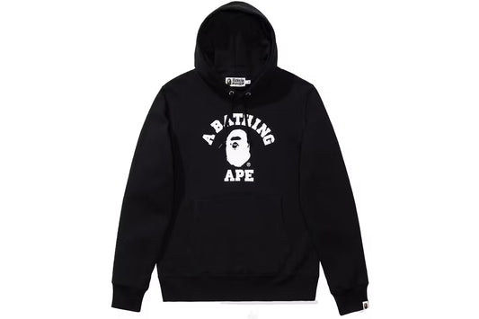 Bape College Black Pull Over Hoodie