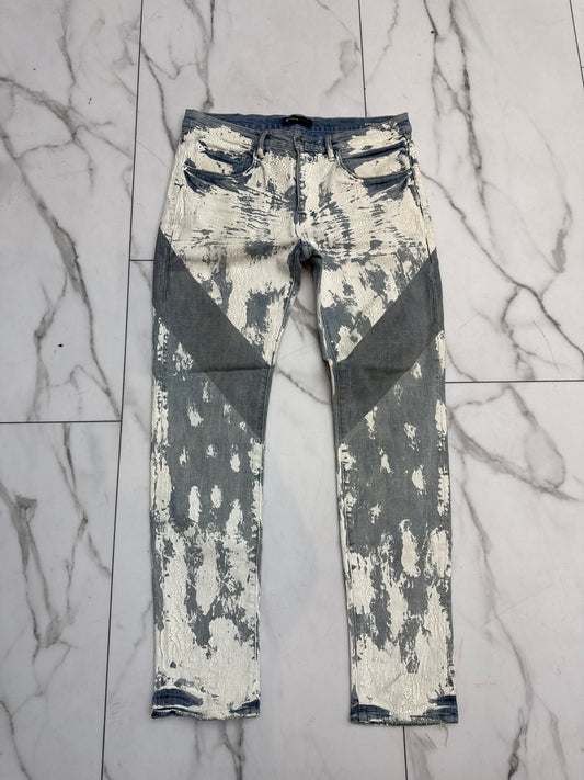 Purple Brand Blue Jeans White Splatter /Stripes NO TAGS USED