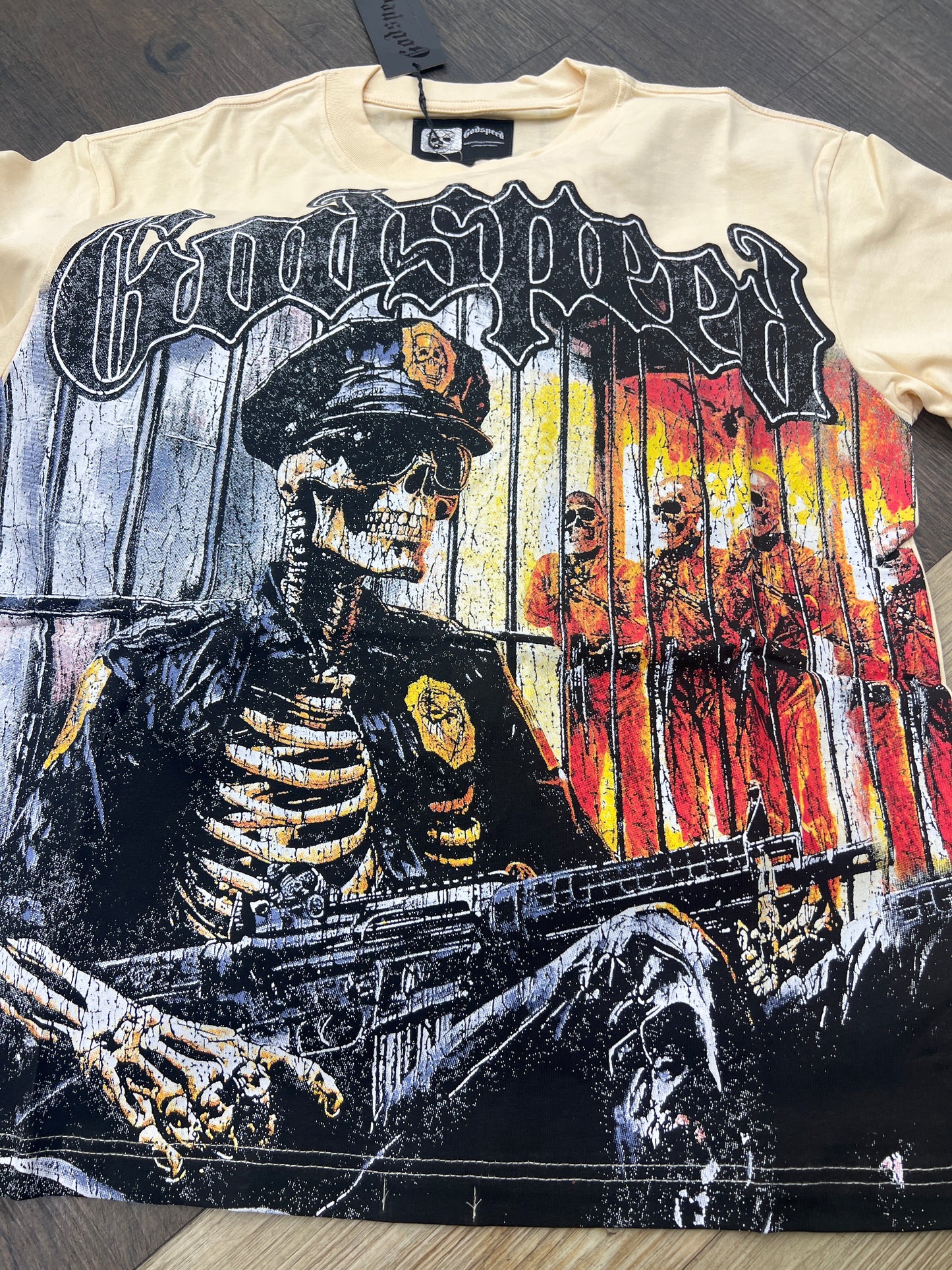 God speed cream prison tee