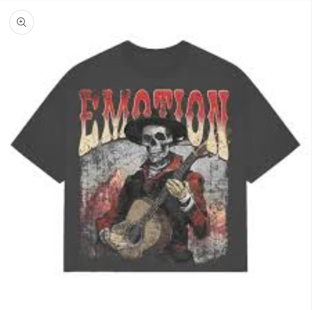 Mixed Emotion Grey Skeleton Guitar Tee