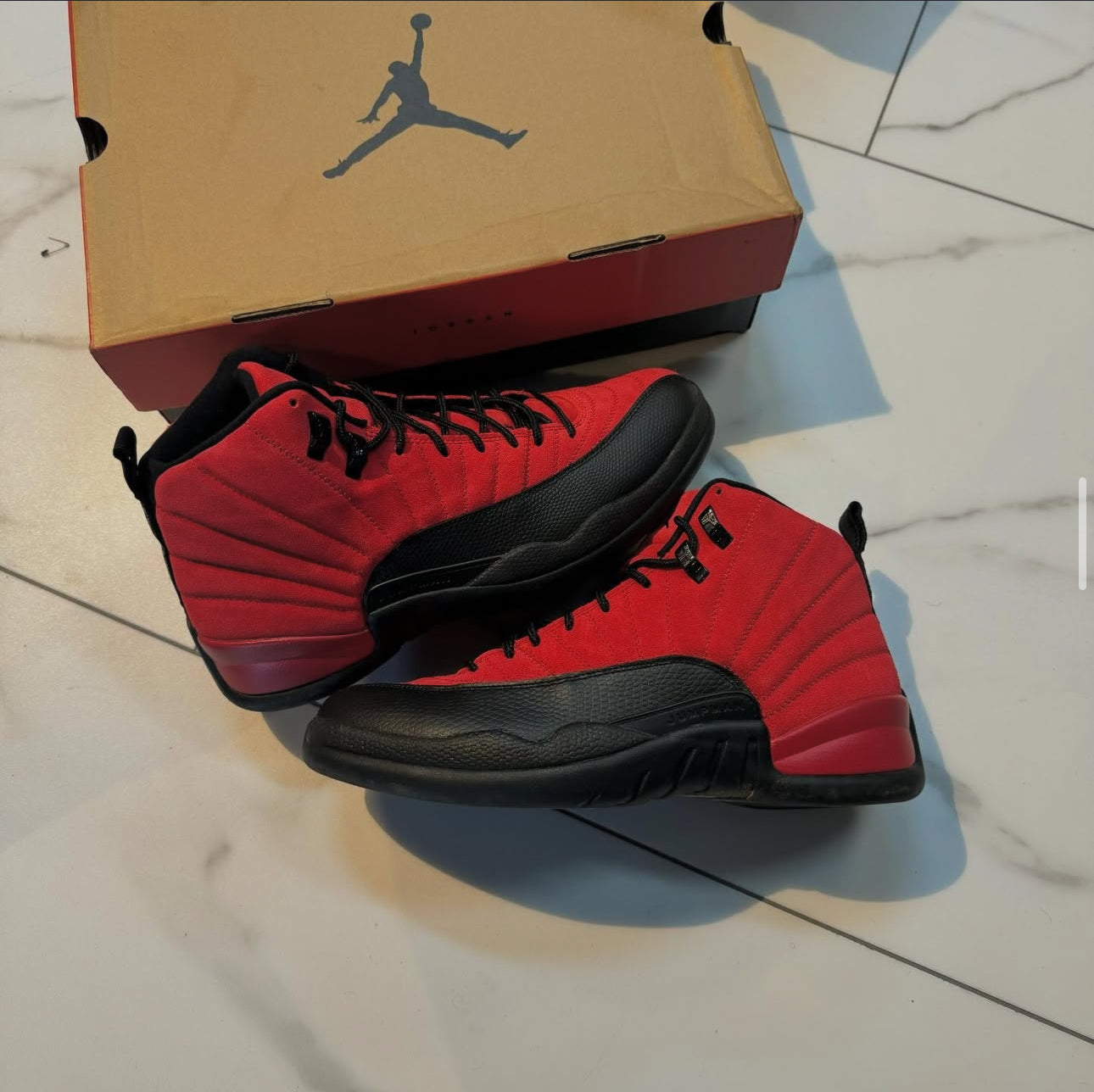 Jordan 12 red black
