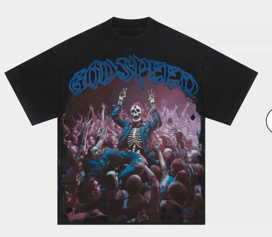 Godspeed skeleton crowd surf black  t-shirt