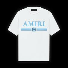 Amiri White Blue Bar Tee