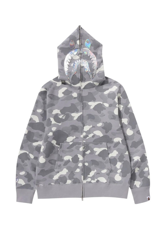 BAPE City Camo Shark Full Zip Hoodie 'Grey'