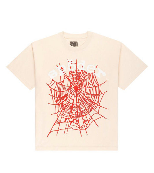 Sp5der Cream Legacy Logo Hw Tee