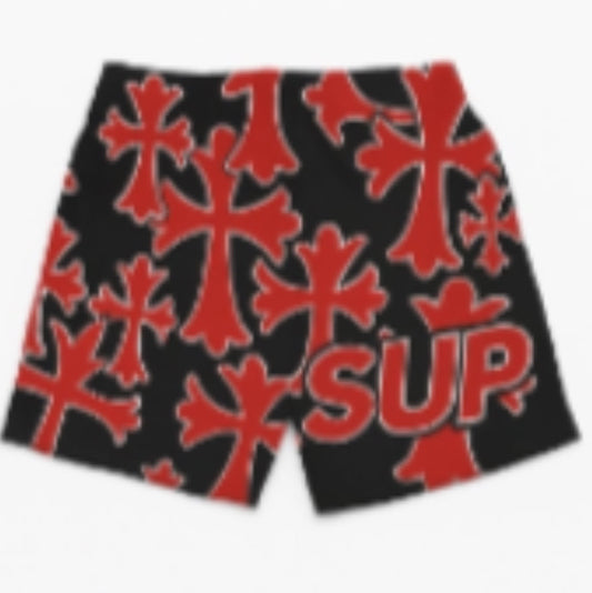 Sup red crosses shorts