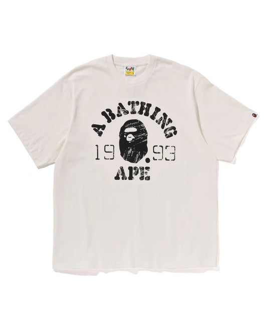 Bape White Screen print college Tee