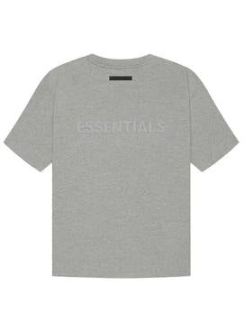 Essentials Back Logo Only  Heather Oat Tee