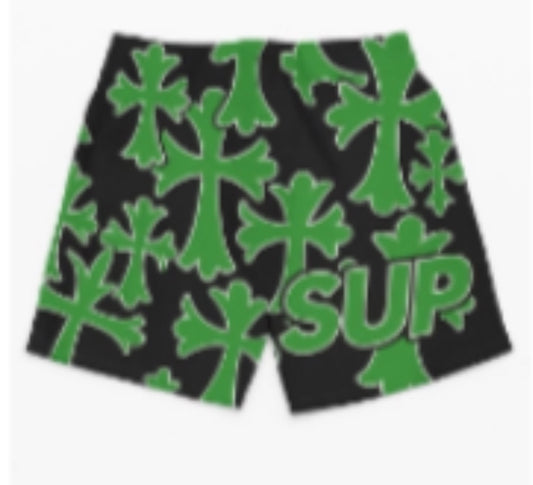 Sup Crosses black & green shorts