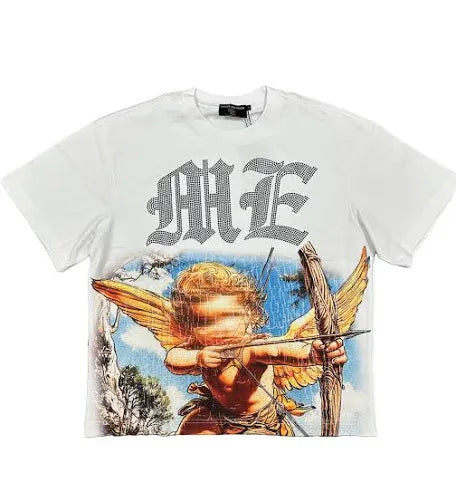 Mixed Emotion White Angel Rhinestone Tee