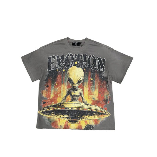Mixed Emotion Grey Spaceship Tee